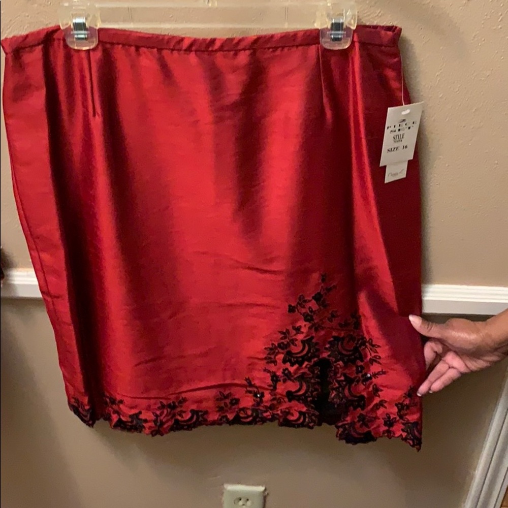 Two-piece red suit